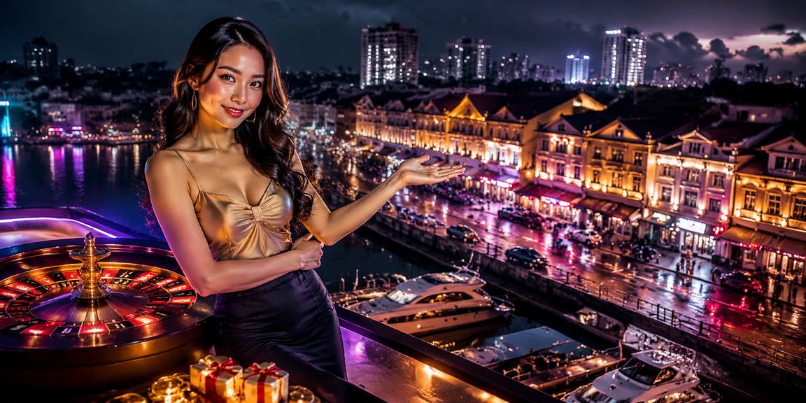 Suasana permainan roulette berkonsepkan jackpot di kasino Ipoh yang meriah